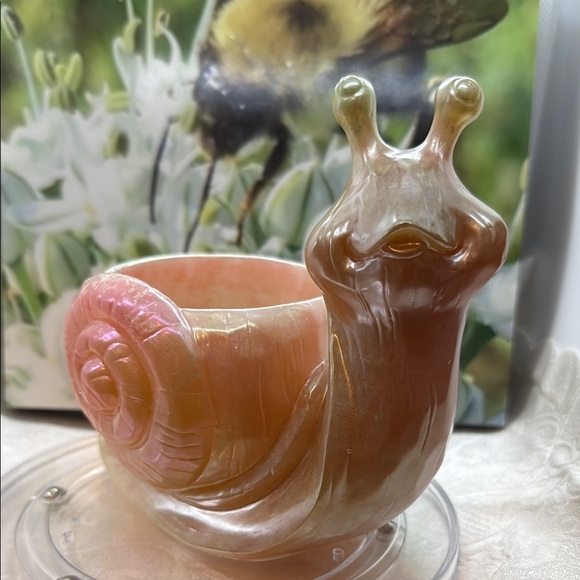 Handmade Other - Whimsical Pink and Brown Resin Snail Art planter